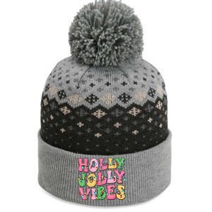 Groovy Holly Xmas Jolly Vibes Pin.K Christmas Xmas The Baniff Cuffed Pom Beanie