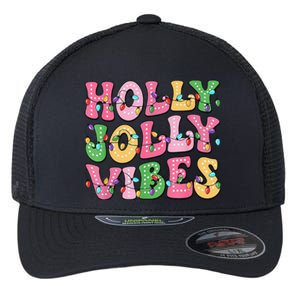 Groovy Holly Xmas Jolly Vibes Pin.K Christmas Xmas Flexfit Unipanel Trucker Cap