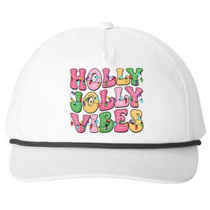 Groovy Holly Xmas Jolly Vibes Pin.K Christmas Xmas Snapback Five-Panel Rope Hat