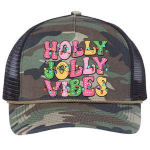 Groovy Holly Xmas Jolly Vibes Pin.K Christmas Xmas Retro Rope Trucker Hat Cap