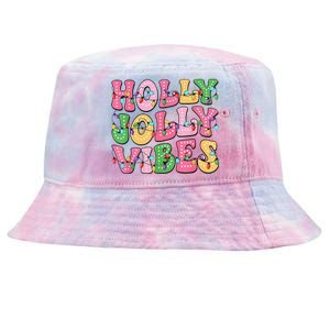 Groovy Holly Xmas Jolly Vibes Pin.K Christmas Xmas Tie-Dyed Bucket Hat