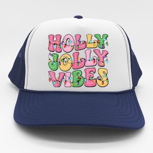 Groovy Holly Xmas Jolly Vibes Pin.K Christmas Xmas Trucker Hat