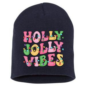 Groovy Holly Xmas Jolly Vibes Pin.K Christmas Xmas Short Acrylic Beanie