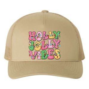 Groovy Holly Xmas Jolly Vibes Pin.K Christmas Xmas Yupoong Adult 5-Panel Trucker Hat