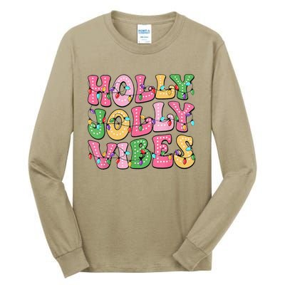 Groovy Holly Xmas Jolly Vibes Pin.K Christmas Xmas Tall Long Sleeve T-Shirt