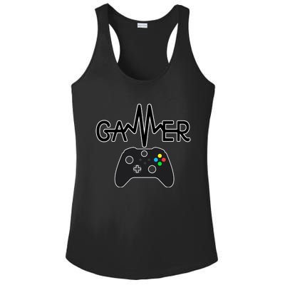 Gamer Heartbeat Xbox Black Ladies PosiCharge Competitor Racerback Tank