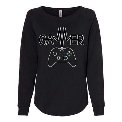 Gamer Heartbeat Xbox Black Womens California Wash Sweatshirt