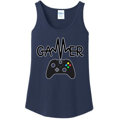 Gamer Heartbeat Xbox Black Ladies Essential Tank