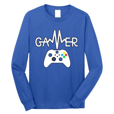 Gamer Heartbeat Xbox White Long Sleeve Shirt