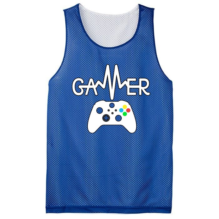 Gamer Heartbeat Xbox White Mesh Reversible Basketball Jersey Tank