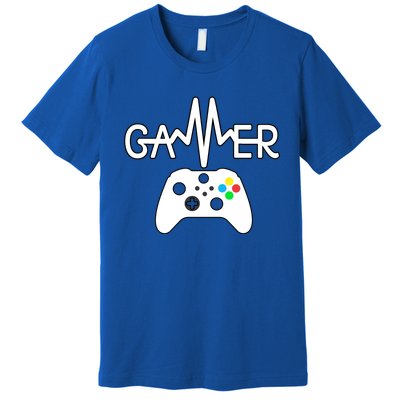 Gamer Heartbeat Xbox White Premium T-Shirt