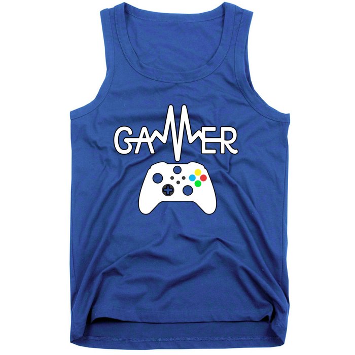 Gamer Heartbeat Xbox White Tank Top