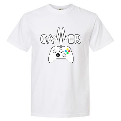 Gamer Heartbeat Xbox White Garment-Dyed Heavyweight T-Shirt