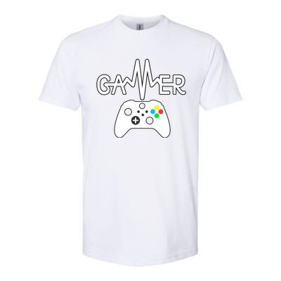 Gamer Heartbeat Xbox White Softstyle CVC T-Shirt