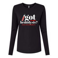 Got Hemolysis You Bet You're Redrawing It Funny Lab Week Phlebotomist Womens Cotton Relaxed Long Sleeve T-Shirt