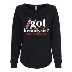 Got Hemolysis You Bet You're Redrawing It Funny Lab Week Phlebotomist Womens California Wash Sweatshirt