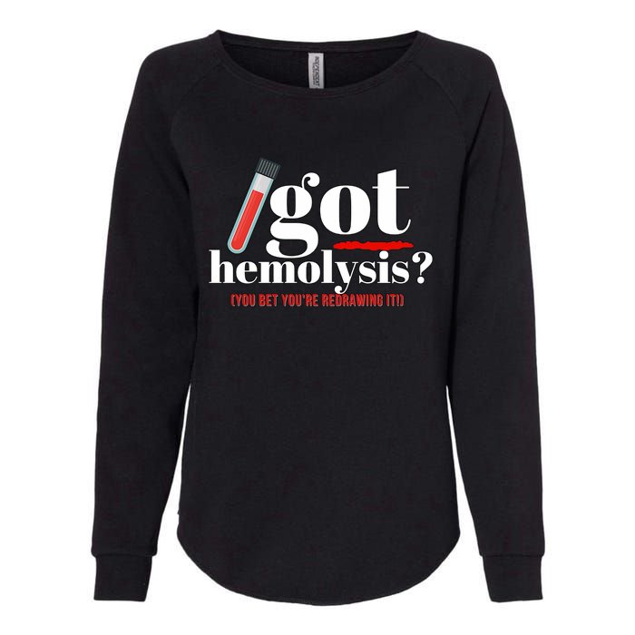 Got Hemolysis You Bet You're Redrawing It Funny Lab Week Phlebotomist Womens California Wash Sweatshirt