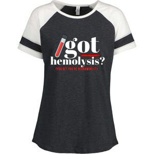 Got Hemolysis You Bet You're Redrawing It Funny Lab Week Phlebotomist Enza Ladies Jersey Colorblock Tee