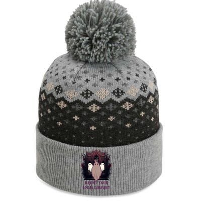 Ghost Haunt Your Local Library Halloween The Baniff Cuffed Pom Beanie