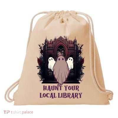 Ghost Haunt Your Local Library Halloween Drawstring Bag