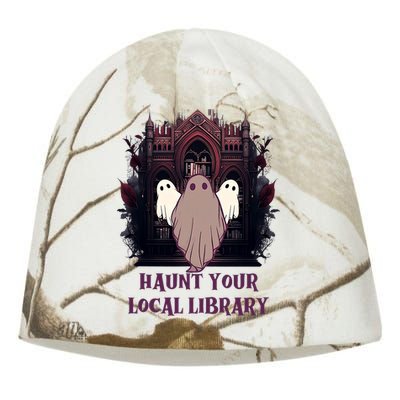 Ghost Haunt Your Local Library Halloween Kati - Camo Knit Beanie