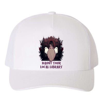 Ghost Haunt Your Local Library Halloween Yupoong Adult 5-Panel Trucker Hat