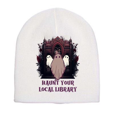 Ghost Haunt Your Local Library Halloween Short Acrylic Beanie