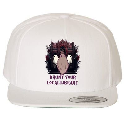 Ghost Haunt Your Local Library Halloween Wool Snapback Cap