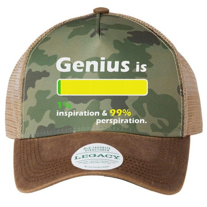 Genius Is 1 Inspiration And 99 Perspiration Top Legacy Tie Dye Trucker Hat