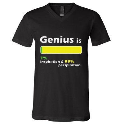 Genius Is 1 Inspiration And 99 Perspiration Top V-Neck T-Shirt