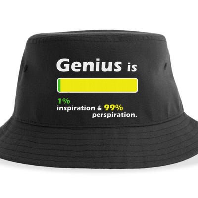Genius Is 1 Inspiration And 99 Perspiration Top Sustainable Bucket Hat