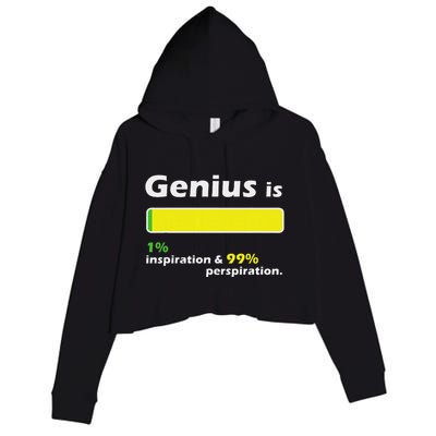 Genius Is 1 Inspiration And 99 Perspiration Top Crop Fleece Hoodie