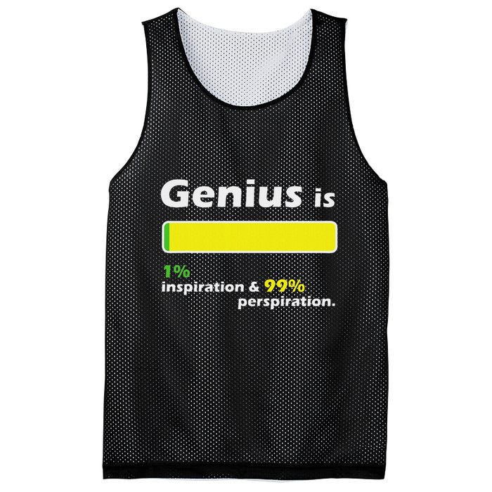 Genius Is 1 Inspiration And 99 Perspiration Top Mesh Reversible Basketball Jersey Tank