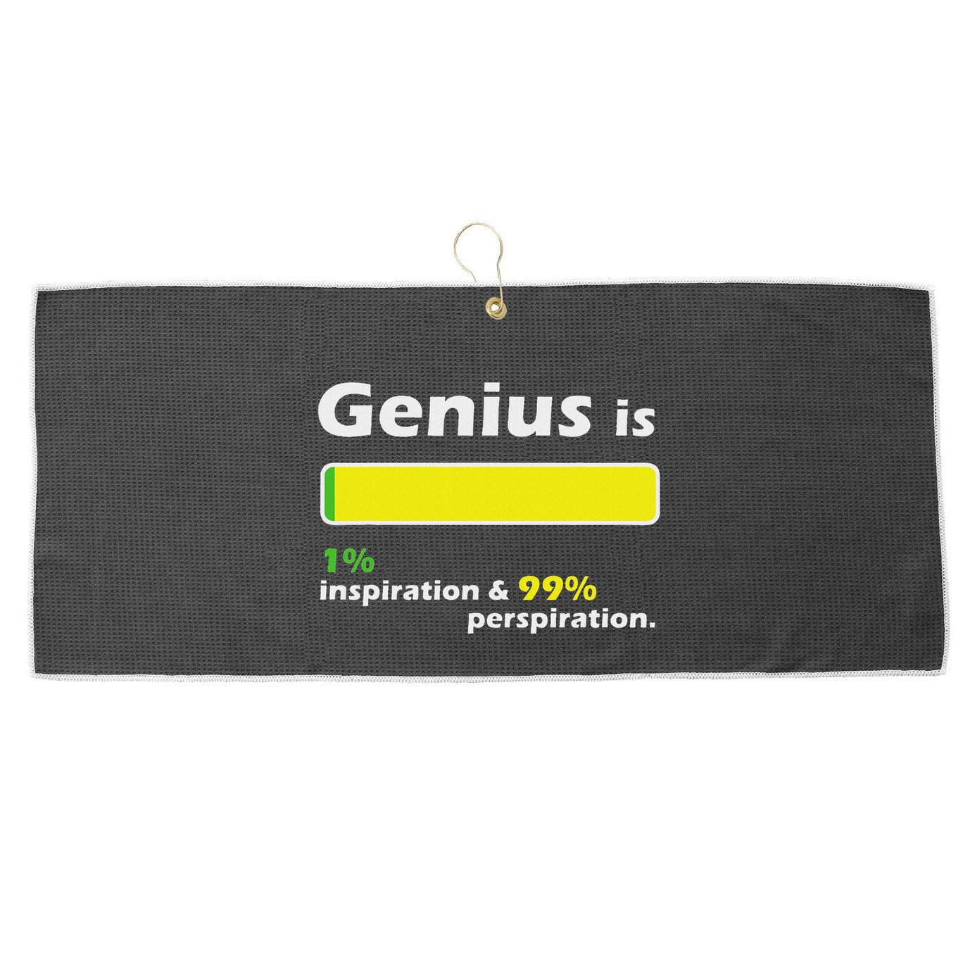 Genius Is 1 Inspiration And 99 Perspiration Top Large Microfiber Waffle Golf Towel