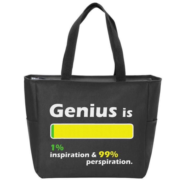 Genius Is 1 Inspiration And 99 Perspiration Top Zip Tote Bag