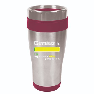 Genius Is 1 Inspiration And 99 Perspiration Top 16oz Travel Tumbler