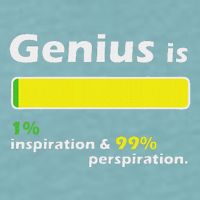Genius Is 1 Inspiration And 99 Perspiration Top Sueded Cloud Jersey T-Shirt