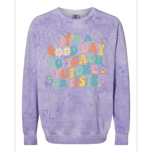 Groovy It's A Good Day To Teach Future Artists Art Teacher Colorblast Crewneck Sweatshirt