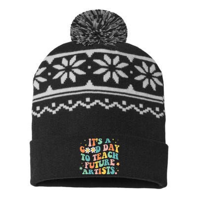 Groovy It's A Good Day To Teach Future Artists Art Teacher USA-Made Snowflake Beanie