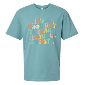 Groovy It's A Good Day To Teach Future Artists Art Teacher Sueded Cloud Jersey T-Shirt