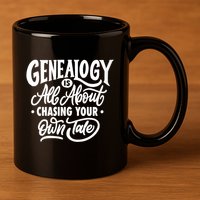 Genealogy Is All About Chasing Your Own Tale Humor Genealogy Gifts By The Ancest 11oz C Handle Ceramic Mug