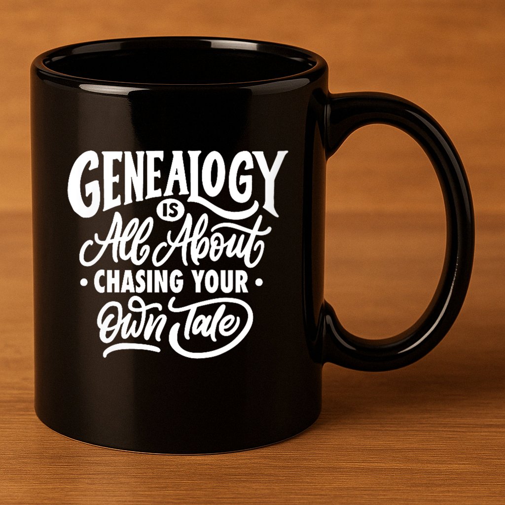 Genealogy Is All About Chasing Your Own Tale Humor Genealogy Gifts By The Ancest 11oz C Handle Ceramic Mug
