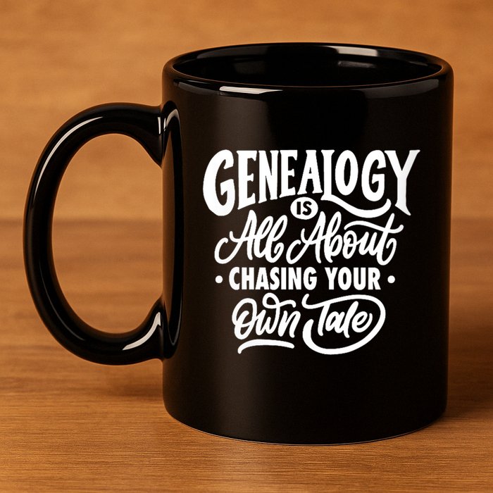 Genealogy Is All About Chasing Your Own Tale Humor Genealogy Gifts By The Ancest 11oz C Handle Ceramic Mug