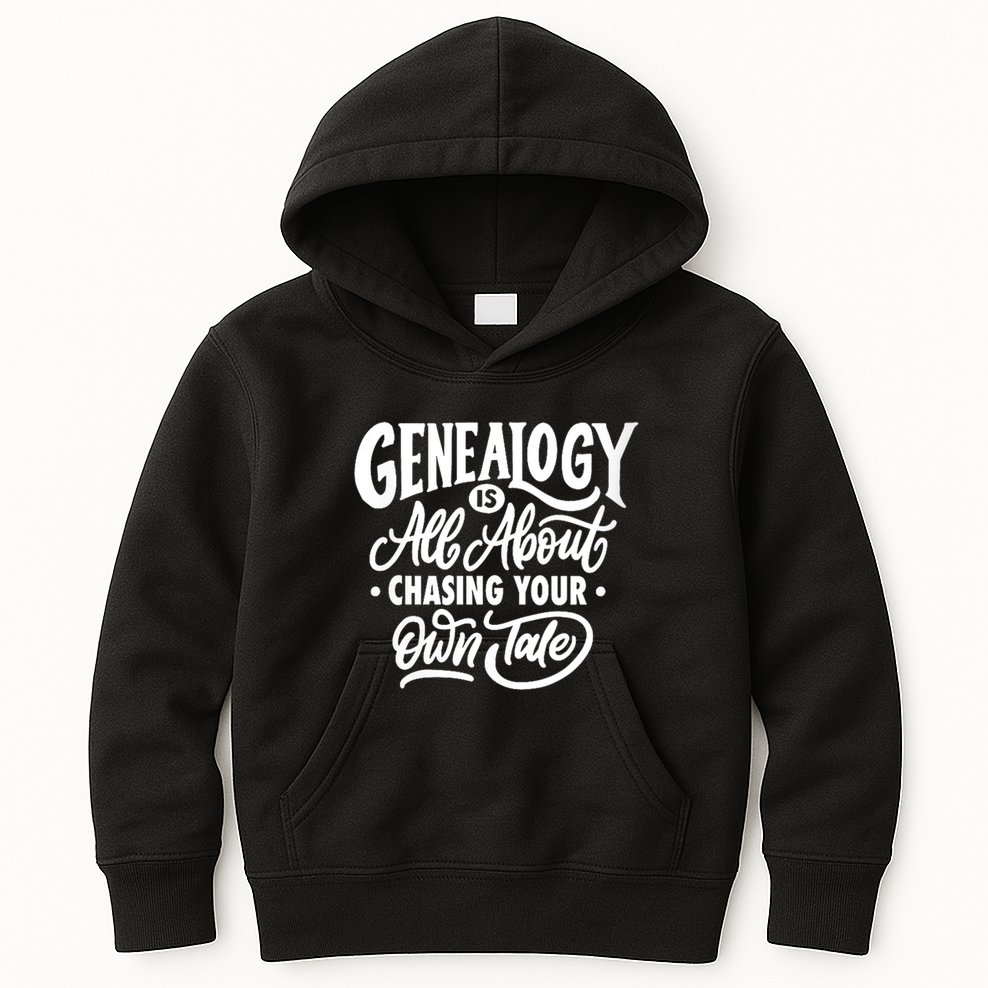 Genealogy Is All About Chasing Your Own Tale Humor Genealogy Gifts By The Ancest Kids Hoodie