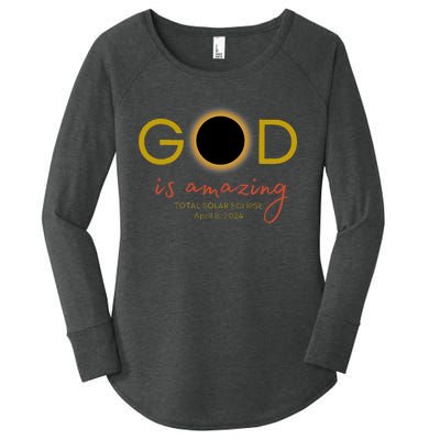 God Is Amazing Total Solar Eclipse April 8 2024 Women's Perfect Tri Tunic Long Sleeve Shirt