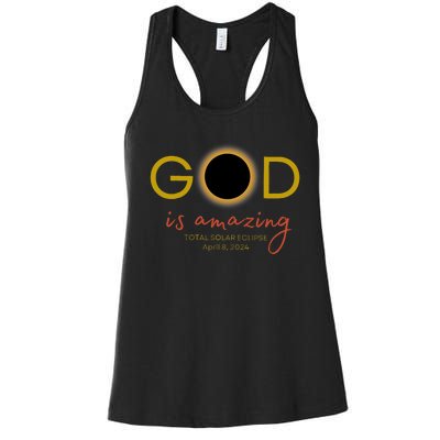 God Is Amazing Total Solar Eclipse April 8 2024 Women's Racerback Tank