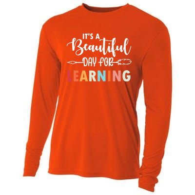 Graduation It's A Beautiful Day For Learning Gift Cooling Performance Long Sleeve Crew