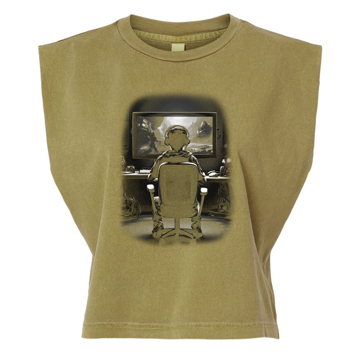 Gamer In Action Garment-Dyed Women's Muscle Tee