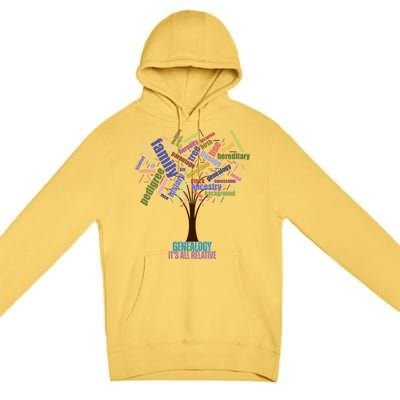 Genealogy Is All Relative Family Historian Gift Premium Pullover Hoodie