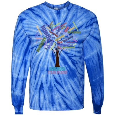 Genealogy Is All Relative Family Historian Gift Tie-Dye Long Sleeve Shirt